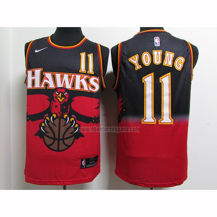 Camiseta Atlanta Hawks Trae Young NO 11 Hardwood Classics Throwback Rojo